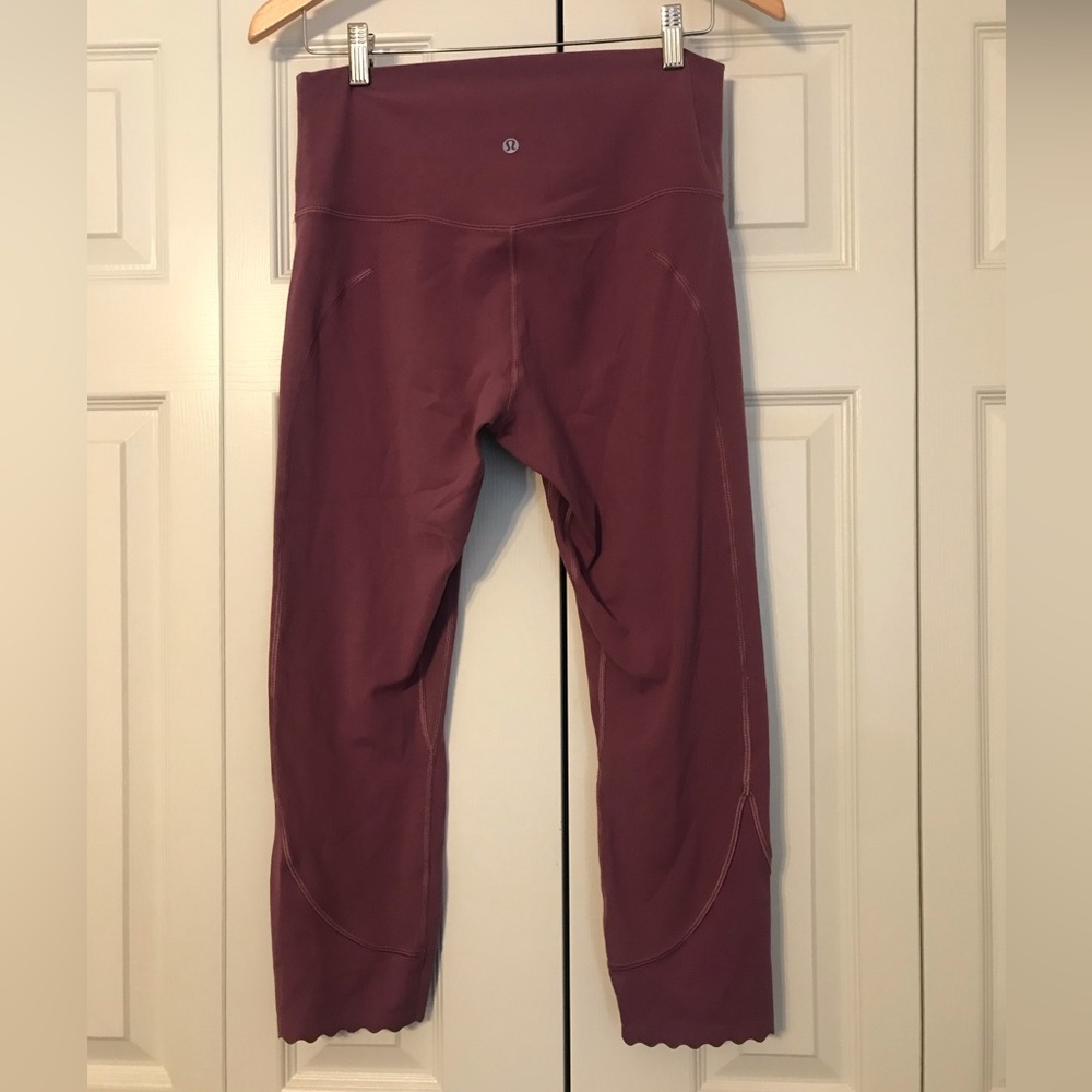 LULULEMON Align Scalloped Hem HR Crop 23" Vintage Plum